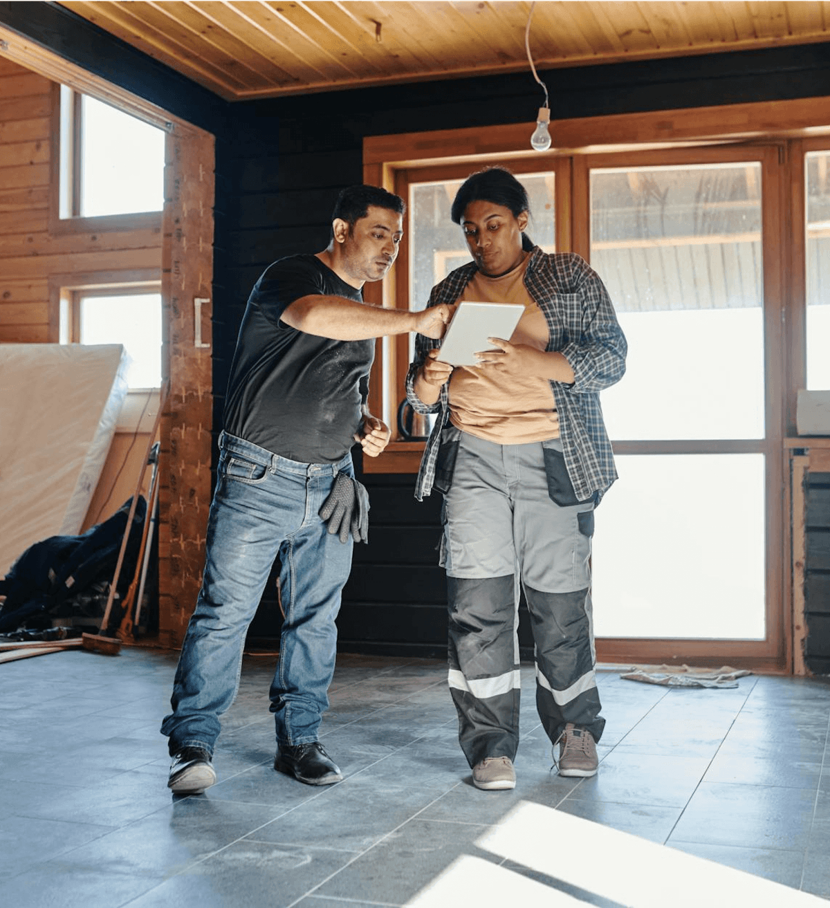 Home Inspectors Reviewing Plans